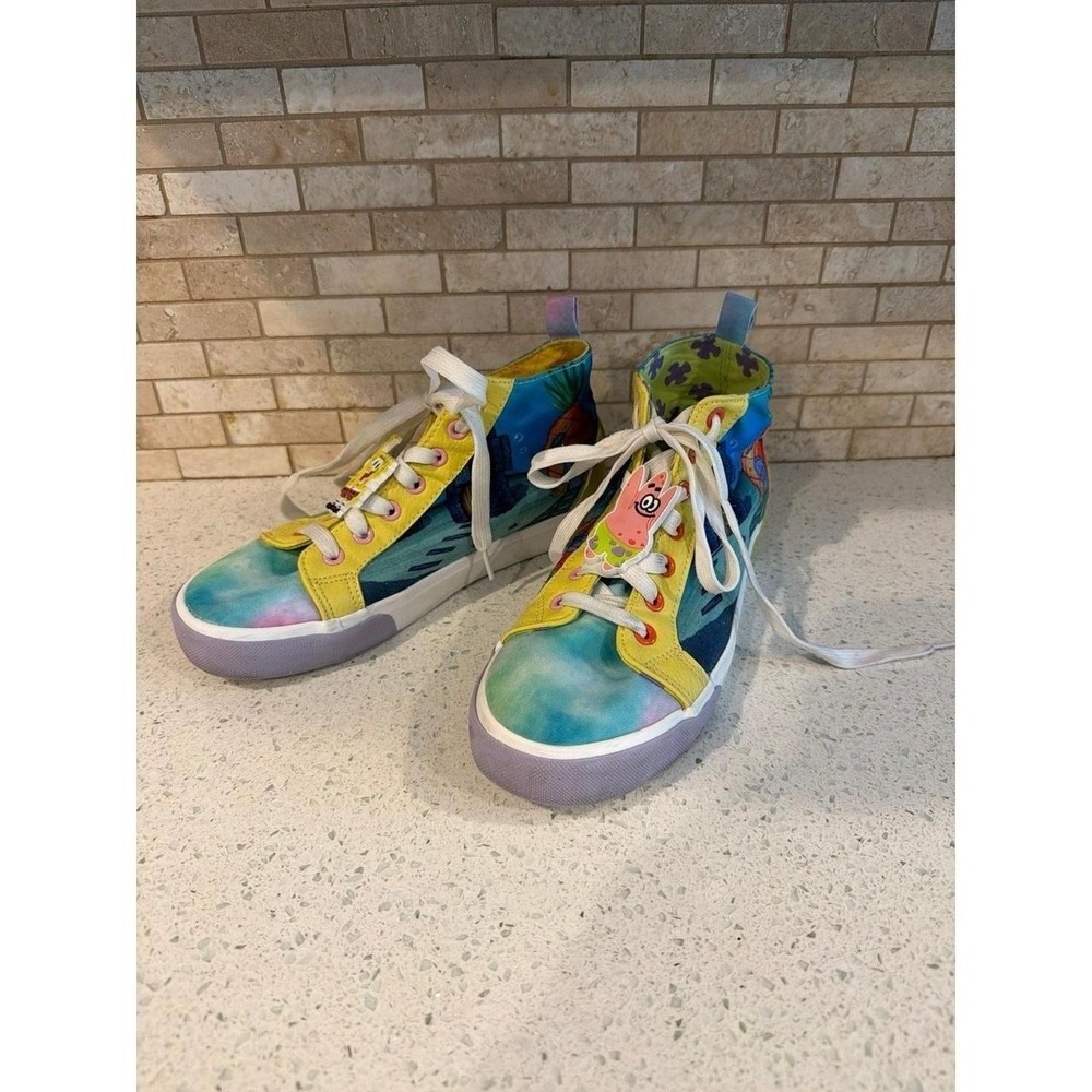 Ground Up Spongebob Hightop Sneakers Men's Size 7 Colorful Graphic Print